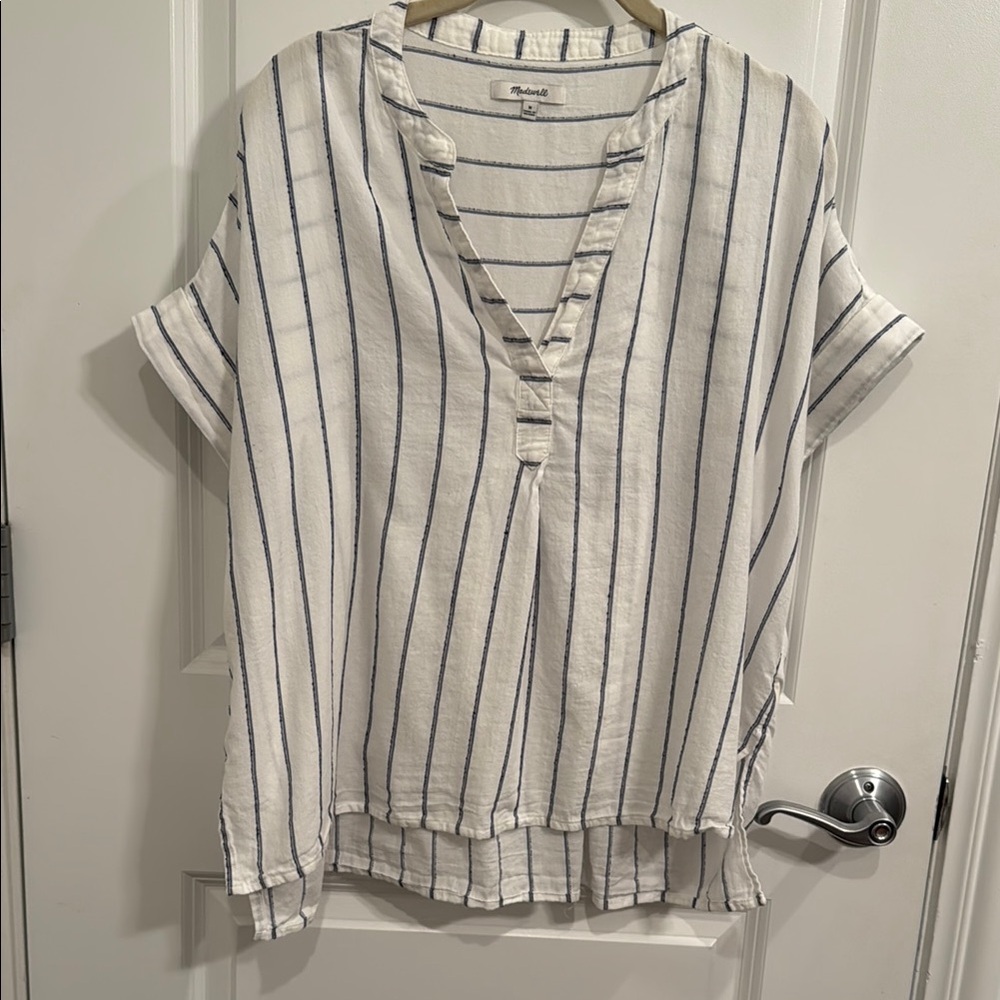 Madewell Philly Slub Stripe Popover Top